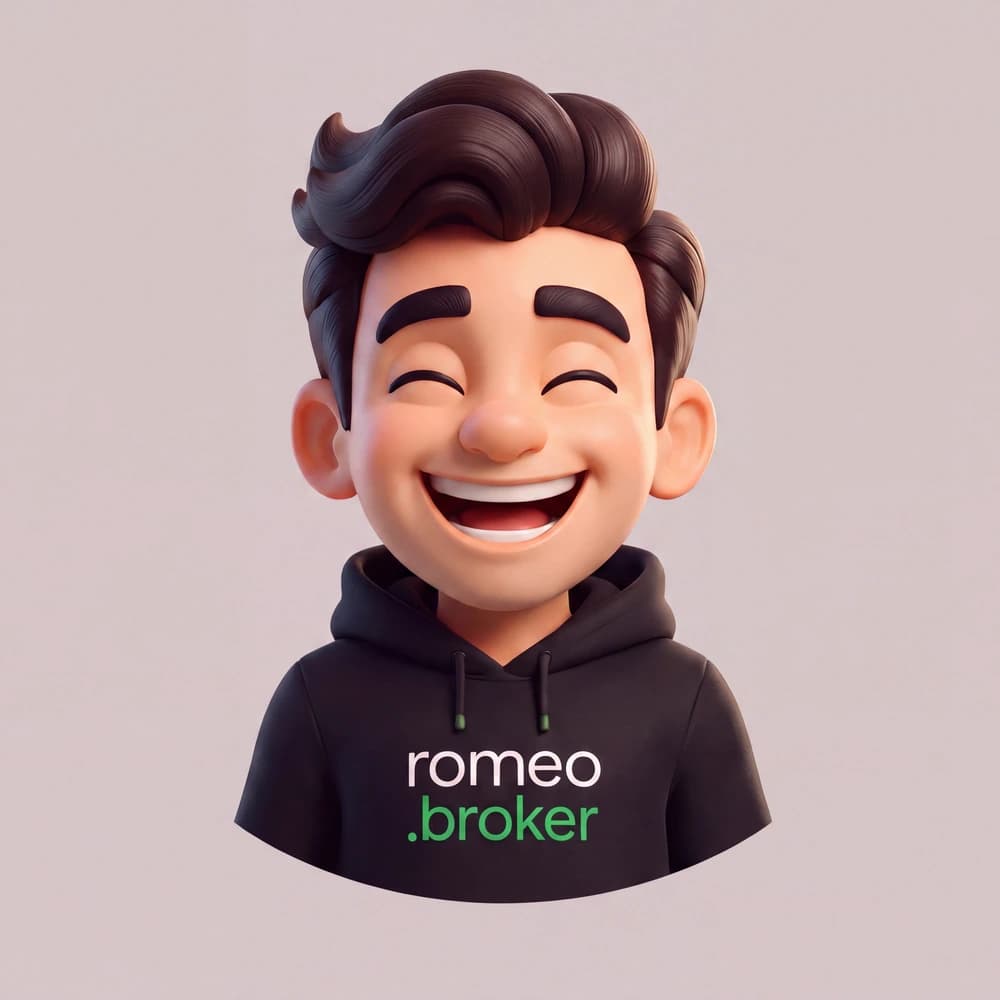 Romeo com expressão alegre