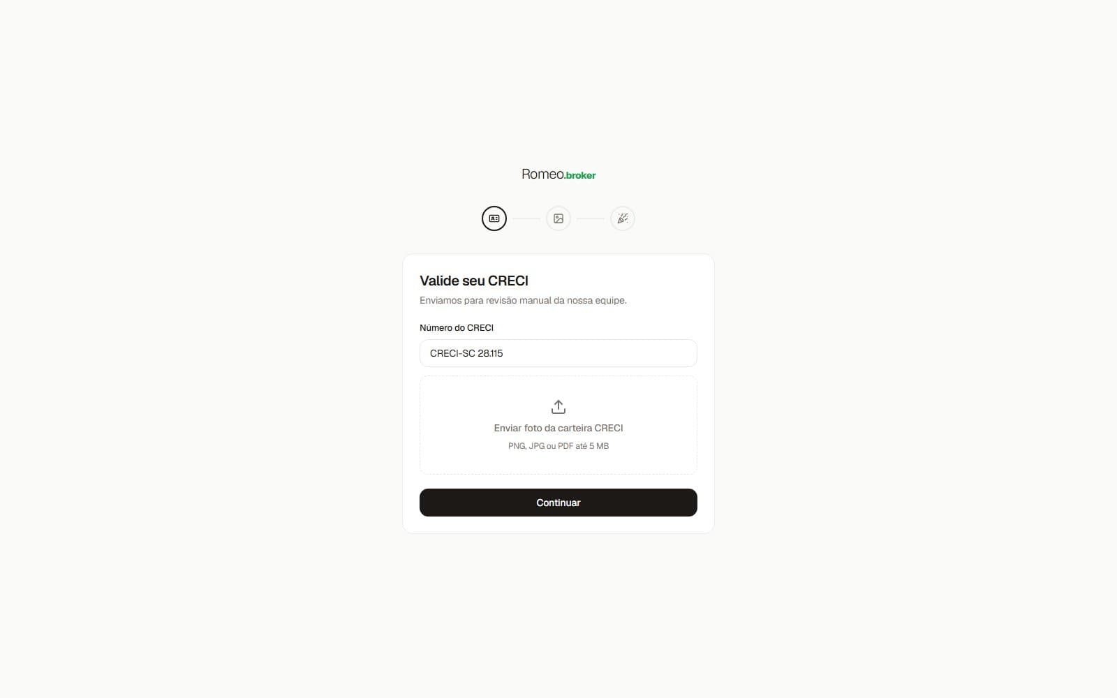 Screenshot da tela Onboarding
